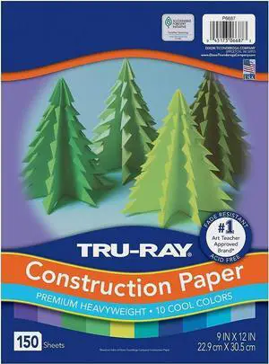 Pacon Tru-Ray 9x12" Construction Paper Cool Assorted 150 Sheets P6687