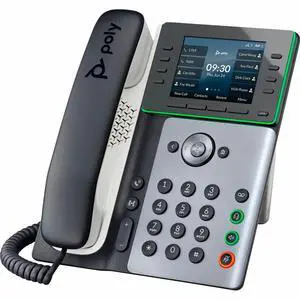 Poly Edge E320 IP Phone Corded Bluetooth Desktop Wall Mountable Black 89B52AA