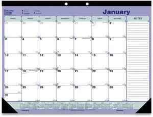 2026 Blueline Monthly Desk Pad Calendar, 21-1/4" x 16", Blue/White, January To December, C181731