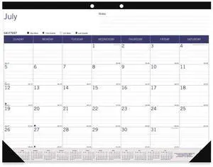 2025-2026 Blueline® DuraGlobe 13-Month Academic Bamboo Fiber Monthly Desk Pad Calendar, 22" x 17", July 2025 To July 2026, CA177227