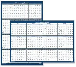 Academic Year Recycled Poster Style Erasable Yearly Wall Calendar 24x37 12-Month 2024-2025