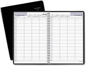 AT-A-GLANCE® DayMinder® 2026 Four Person Daily Appointment Book, Black, Large, 8" x 11"