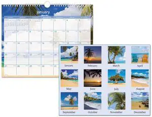 At-A-Glance Tropical Escape Wall Calendar 15 x 12 2026 DMWTE828
