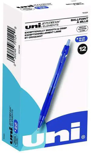 Jetstream Elements Hybrid Gel Pen Retractable Medium 1 mm Blue Ink Translucent Blue/Blue Barrel Dozen 70124