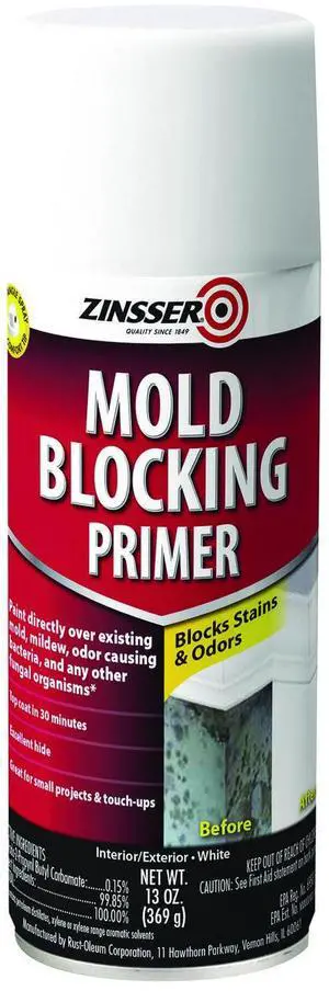Mold Blocking Primer Spray Interior/Exterior Flat White 13 oz Aerosol Can 6/Carton 287512