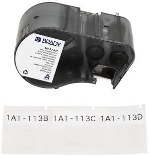 Brady Self-Laminating Vinyl Wrap Around Labels Black on White, Clear, 180 Labels Brady Self-Laminating Vinyl Wrap Around Labels Black on White, Clear, 180 Labels