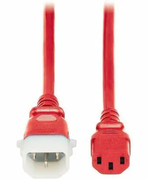 Eaton Tripp Lite Series PDU Power Cords C13 to P-Lock C14 Heavy-Duty 15A 250V 14 AWG 4 ft. 1.2 m Red 6 Pack