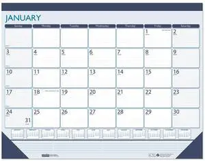 House of Doolittle 100% Recycled Contempo Desk Pad Calendar 22x17 Blue 2026