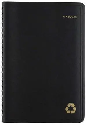 At-A-Glance Recycled Weekly/Monthly Appointment Book 8x4.88 Black 2026 70100G05