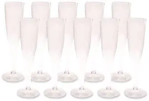 Tablemate Plastic Champagne Glasses, 5 oz, Clear, 10/Pack