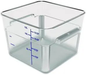 Squares Polycarbonate Food Storage Container 12 qt 11.13 x 11.13 x 8.25 Clear Plastic 1195407 Squares Polycarbonate Food Storage Container 12 qt 11.13 x 11.13 x 8.25 Clear Plastic 1195407