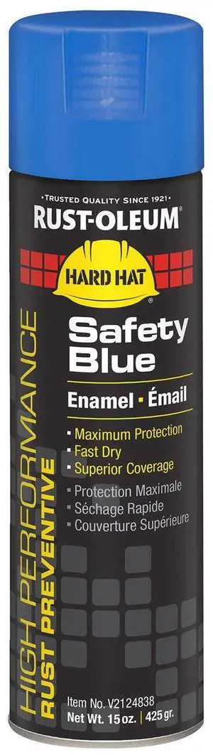Hard Hat High Performance V2100 System Rust Preventive Enamel Spray Paint Gloss Safety Blue 15 oz Aerosol Can 6/Carton RSTV2124838CT Hard Hat High Performance V2100 System Rust Preventive Enamel Spray Paint Gloss Safety Blue 15 oz Aerosol Can 6/Carton RSTV2124838CT