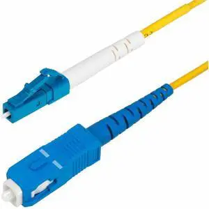 StarTech 1m 3.3ft LC to SC UPC OS2 Single Mode Simplex Fiber Optic Cable 9/125 40G/100G Low Insertion Loss LSZH Jumper Cord StarTech 1m 3.3ft LC to SC UPC OS2 Single Mode Simplex Fiber Optic Cable 9/125 40G/100G Low Insertion Loss LSZH Jumper Cord