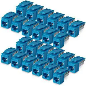 24-PACK OF CAT6/CAT5E RJ45 UTP KEYSTONE JACKS IS IDEAL FOR IN-WALL CABLE DROPS/W 24-PACK OF CAT6/CAT5E RJ45 UTP KEYSTONE JACKS IS IDEAL FOR IN-WALL CABLE DROPS/W
