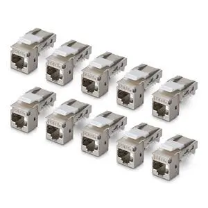 10-PACK OF SHIELDED CAT6A RJ45 STP KEYSTONE JACKS IS IDEAL FOR PATCH PANELS AND 10-PACK OF SHIELDED CAT6A RJ45 STP KEYSTONE JACKS IS IDEAL FOR PATCH PANELS AND