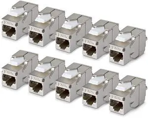 10-PACK OF SHIELDED CAT6A RJ45 STP KEYSTONE JACKS IS IDEAL FOR PATCH PANELS AND 10-PACK OF SHIELDED CAT6A RJ45 STP KEYSTONE JACKS IS IDEAL FOR PATCH PANELS AND
