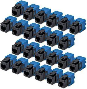 24-PACK OF CAT6 RJ45 UTP KEYSTONE JACKS IS IDEAL FOR PATCH PANELS AND WALL PLATE 24-PACK OF CAT6 RJ45 UTP KEYSTONE JACKS IS IDEAL FOR PATCH PANELS AND WALL PLATE