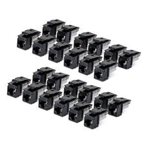 24-PACK OF CAT6/CAT5E RJ45 UTP KEYSTONE JACKS IS IDEAL FOR IN-WALL CABLE DROPS/W 24-PACK OF CAT6/CAT5E RJ45 UTP KEYSTONE JACKS IS IDEAL FOR IN-WALL CABLE DROPS/W