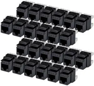 24-PACK OF CAT6/CAT5E RJ45 UTP KEYSTONE JACKS IS IDEAL FOR PATCH PANELS AND WALL 24-PACK OF CAT6/CAT5E RJ45 UTP KEYSTONE JACKS IS IDEAL FOR PATCH PANELS AND WALL