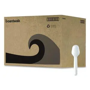 Boardwalk Heavyweight Polypropylene Cutlery Spoon White 3000/Carton Boardwalk Heavyweight Polypropylene Cutlery Spoon White 3000/Carton
