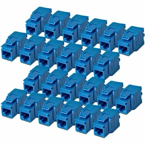 StarTech Cat6 Keystone Jack 24-Pack RJ45 Ethernet Keystone Jacks UTP Cat6 Wall Jack 180-Degree Toolless Blue StarTech Cat6 Keystone Jack 24-Pack RJ45 Ethernet Keystone Jacks UTP Cat6 Wall Jack 180-Degree Toolless Blue