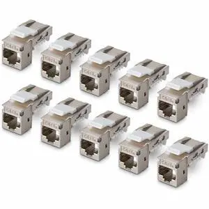 StarTech Shielded Cat6a Keystone Jack 10-Pack RJ45 Ethernet Keystone Jacks STP Cat6a Wall Jack 90-Degree Toolless StarTech Shielded Cat6a Keystone Jack 10-Pack RJ45 Ethernet Keystone Jacks STP Cat6a Wall Jack 90-Degree Toolless