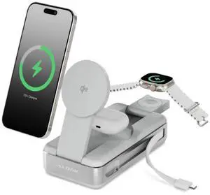 ALOGIC Roam 21000mAh 6-in-1 Power Bank with Qi2 Fast Charging - Light Grey ALOGIC Roam 21000mAh 6-in-1 Power Bank with Qi2 Fast Charging - Light Grey