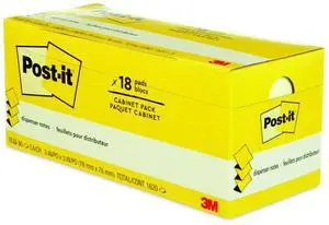 3M Post-it Pop-up Notes, 3" x 3", Canary Collection, 90 Sheet/Pad, 18 Pads/Pack 3M Post-it Pop-up Notes, 3" x 3", Canary Collection, 90 Sheet/Pad, 18 Pads/Pack