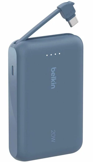 Belkin 20W Power Bank w/ Integrated USB-C Cable 10K mAh 1xUSB-C port 1xUSB-C cable Portable Charger Blue Belkin 20W Power Bank w/ Integrated USB-C Cable 10K mAh 1xUSB-C port 1xUSB-C cable Portable Charger Blue