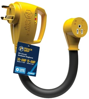 Camco Power Grip RV 12" 30Amp Circuit Analyzer Dogbone - Integrated Surge Protection Camco Power Grip RV 12" 30Amp Circuit Analyzer Dogbone - Integrated Surge Protection