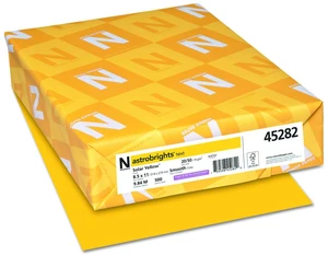 20lb Color Paper 20 lb Bond Weight 8.5 x 11 Solar Yellow 500/Ream 45282 20lb Color Paper 20 lb Bond Weight 8.5 x 11 Solar Yellow 500/Ream 45282