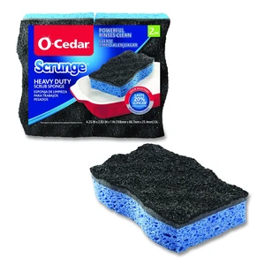 Scrunge Heavy-Duty Sponge 2.63 x 4.25 1" Thick Black/Blue 2/Pack 8 Packs/Carton 148377 Scrunge Heavy-Duty Sponge 2.63 x 4.25 1" Thick Black/Blue 2/Pack 8 Packs/Carton 148377