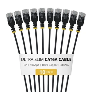 10-PACK OF ULTRA SLIM CAT6A CABLES IS IDEAL FOR MULTIPLE SETUPS; 10GBPS ETHERNET