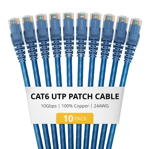 StarTech 18in Blue Cat6 Ethernet Cable 10 Pack Snagless RJ45 UTP 24AWG Bare Copper Wire Network Patch Cord StarTech 18in Blue Cat6 Ethernet Cable 10 Pack Snagless RJ45 UTP 24AWG Bare Copper Wire Network Patch Cord