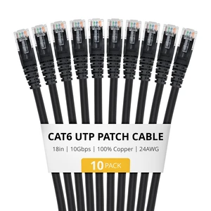 StarTech 18in Black Cat6 Ethernet Cable 10 Pack Snagless RJ45 UTP 24AWG Bare Copper Wire Network Patch Cord StarTech 18in Black Cat6 Ethernet Cable 10 Pack Snagless RJ45 UTP 24AWG Bare Copper Wire Network Patch Cord