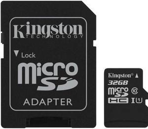 Kingston Technology Canvas Select 32GB Class 10 UHSI microSDHC Memory Card with SD Adapter