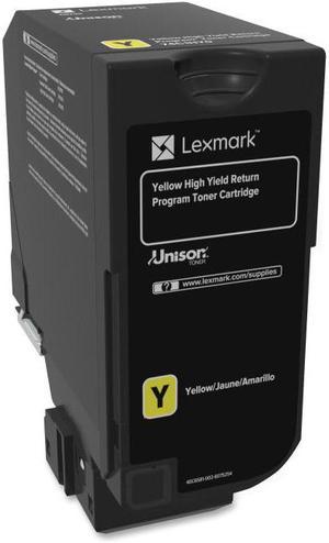 Lexmark - 74C1HY0 - Lexmark Unison Original Toner Cartridge - Laser - High Yield - 12000 Pages - Yellow - 1 Each