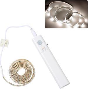 1M 60 LEDs Sensitive PIR Motion Sensor Strip Light with Remote Control - White