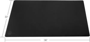 SIIG Large Artificial Leather Smooth 22" Rectangle Desk Mat Protector - Black