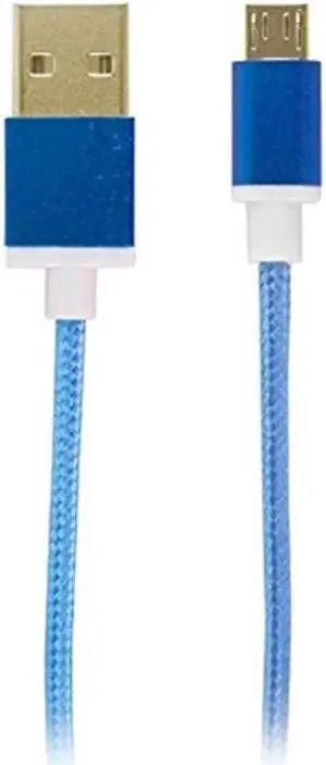 Reviver Mobile 3' USB to MicroUSB Fabric Charge and Sync Braided Cable, Blue