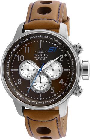 Invicta Men's S1 Rally Brown Leather Band Steel Case Quartz Analog Watch 23598