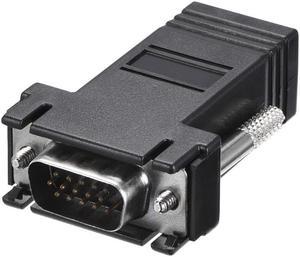 RJ45 to VGA Extender Adapter RJ45 Female Enternet to DB15 Male Port for Multimedia Video Black