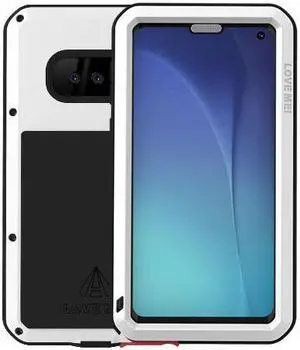 Love Mei Aluminum Metal Armor For Samsung Galaxy S10 Lite Shockproof Dirtproof Full Body Heavy Duty Case For Samsung Galaxy S10 Lite Cover (White)