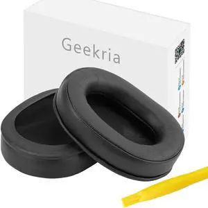 Geekria QuickFit Protein Leather Replacement Ear Pads for Turtle Beach Ear Force Stealth 700, 450, 420X, 600, 500P, Ear Force XO SEVEN Gaming Headphones Earpads, Headset Ear Cushion (Black)
