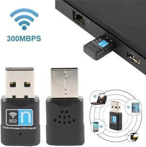 Wireless WiFi Adapter Black USB Internet Network Card Mini Receiver 300Mbps Signal Adapter Wi-Fi Dongle Antenna Networking