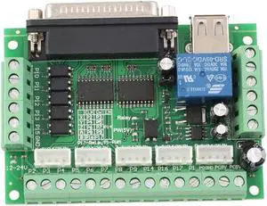 Upgraded 5 Axis CNC Interface Adapter Breakout Board For Stepper Motor Driver Mach3 +USB Cable