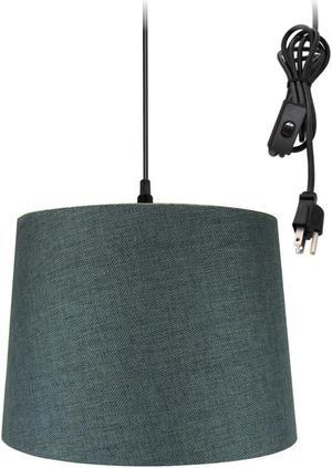 14w 1-Light Plug-In Swag Pendant Lamp Granite Gray