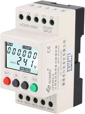 JVR800-2 Under Over Voltage Protector 3 Phase Voltage Monitoring Sequence Protection Relay