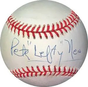 Peter "Lefty" Nero signed ROAL Rawlings Official American League Baseball very minor tone spot- JSA Holo #EE41828 (pianist)