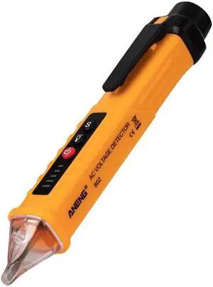ANENG VD802 Non-contact AC Voltage Detector Tester Meter 12V-1000v Pen Style Electric Indicator LED Outlet Voltage Dectetor Sensor Wit - Yellow